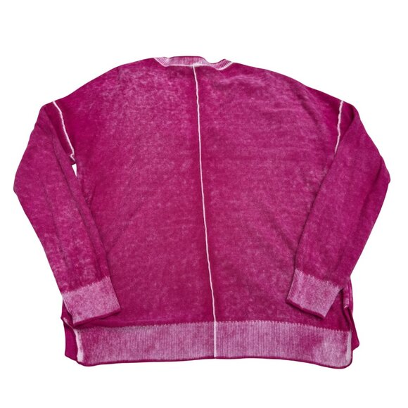 Sundance Samantha Women's Pink Lightweight V-Neck Cotton LS Sweater, Size PS - Picture 2 of 8